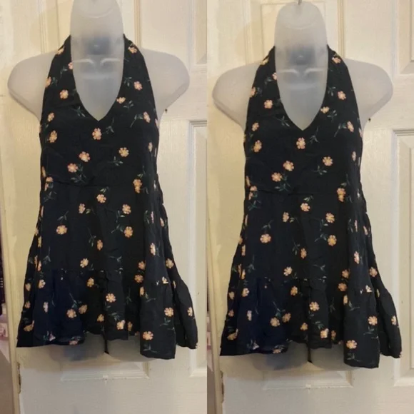 slim fit dress slacks Beatrice Backless Halter Babydoll Mini Dress • American Threads main image 0